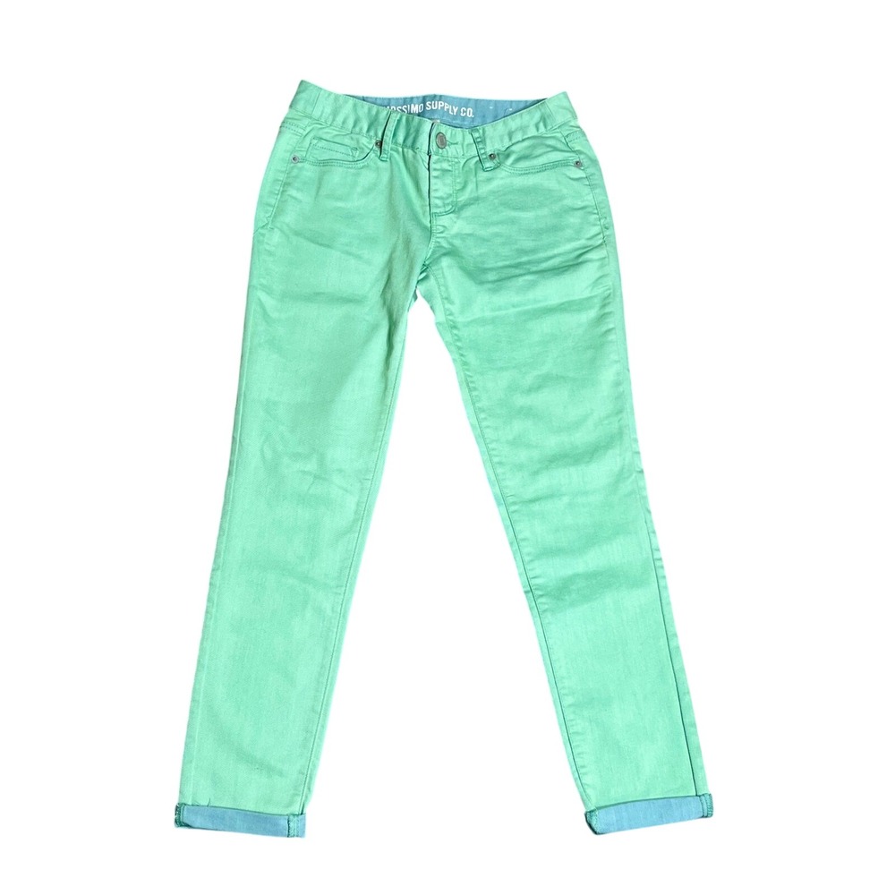 Mossimo Mint Green Skinny Jeans Womens Size 5 Fit 6 Stretch Ankle Denim Pants